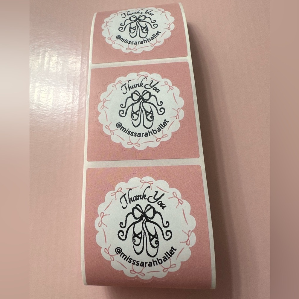 50 ct. Custom 2” Pink Bows Shipping Stickers- Packaged With Love - Picture 3 of 9